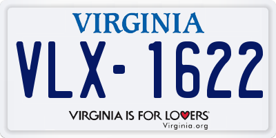 VA license plate VLX1622