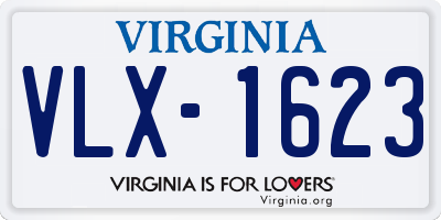 VA license plate VLX1623