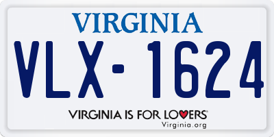 VA license plate VLX1624