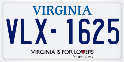 VA license plate VLX1625