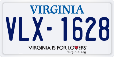 VA license plate VLX1628