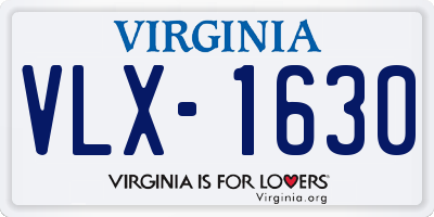 VA license plate VLX1630