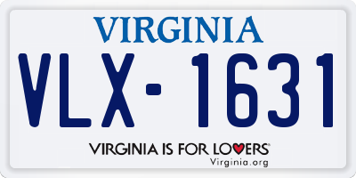 VA license plate VLX1631