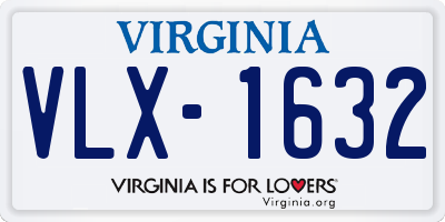 VA license plate VLX1632