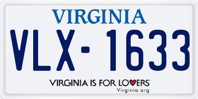 VA license plate VLX1633