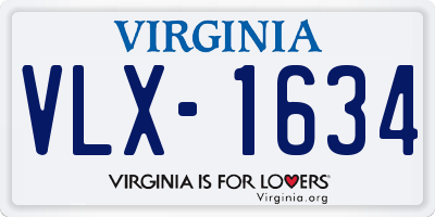 VA license plate VLX1634