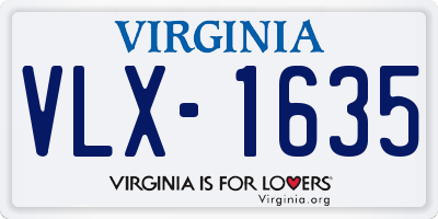 VA license plate VLX1635