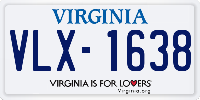 VA license plate VLX1638