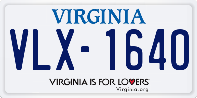 VA license plate VLX1640