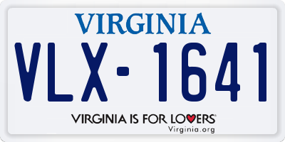 VA license plate VLX1641