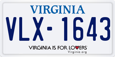 VA license plate VLX1643