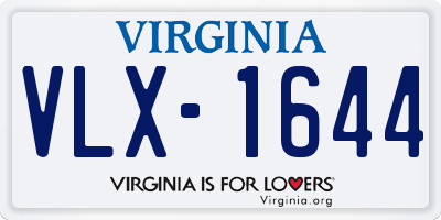 VA license plate VLX1644