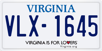 VA license plate VLX1645