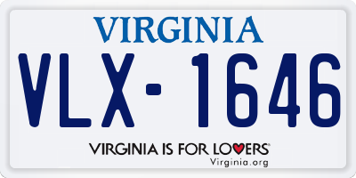 VA license plate VLX1646