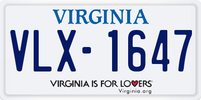 VA license plate VLX1647