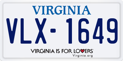 VA license plate VLX1649