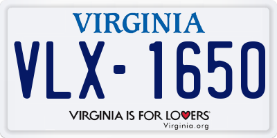 VA license plate VLX1650