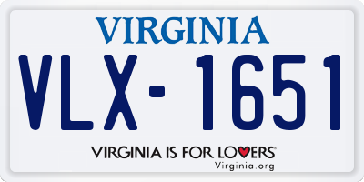 VA license plate VLX1651