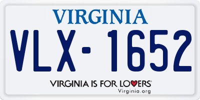 VA license plate VLX1652