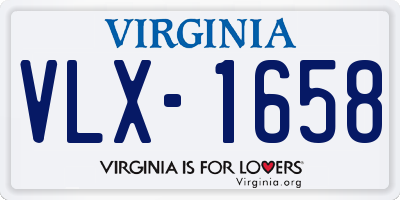 VA license plate VLX1658