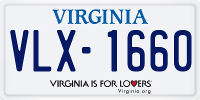 VA license plate VLX1660