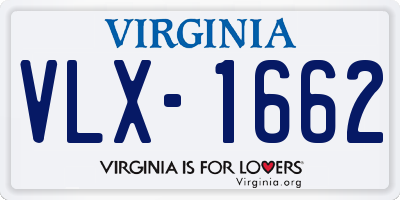 VA license plate VLX1662