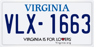 VA license plate VLX1663