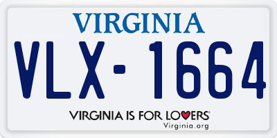 VA license plate VLX1664