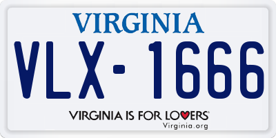 VA license plate VLX1666