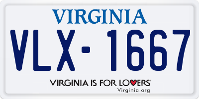 VA license plate VLX1667