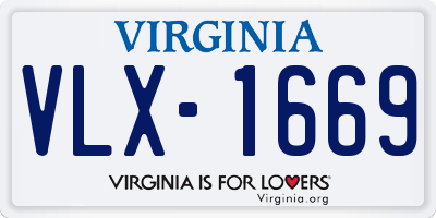 VA license plate VLX1669