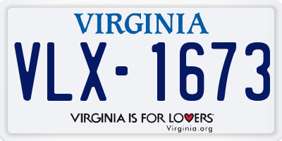 VA license plate VLX1673