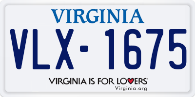 VA license plate VLX1675