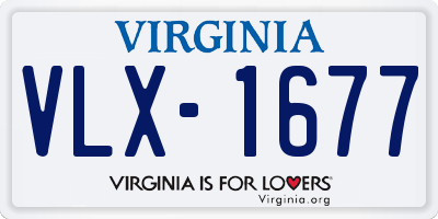 VA license plate VLX1677