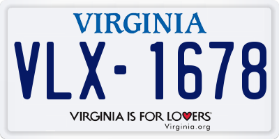 VA license plate VLX1678