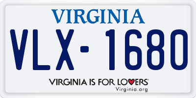 VA license plate VLX1680