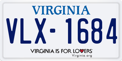 VA license plate VLX1684