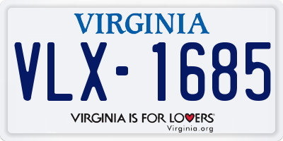 VA license plate VLX1685