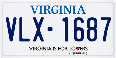 VA license plate VLX1687