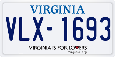 VA license plate VLX1693