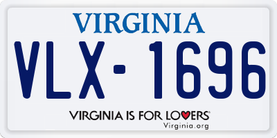 VA license plate VLX1696