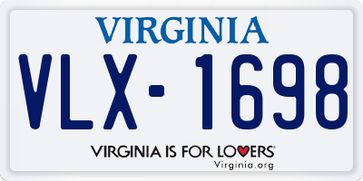 VA license plate VLX1698