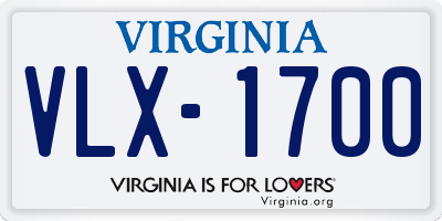 VA license plate VLX1700