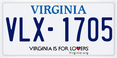 VA license plate VLX1705