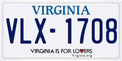 VA license plate VLX1708