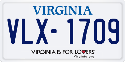 VA license plate VLX1709