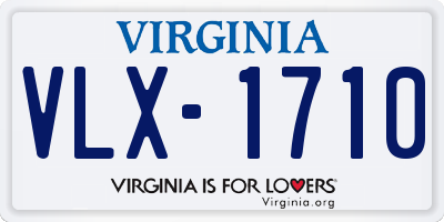 VA license plate VLX1710