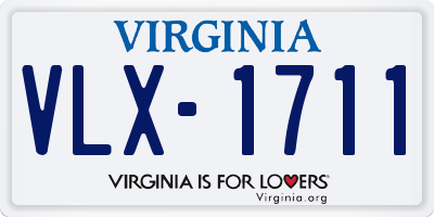 VA license plate VLX1711