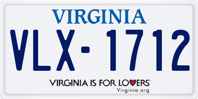 VA license plate VLX1712