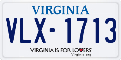 VA license plate VLX1713